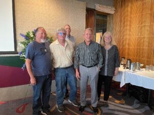 From Mike Adair's memorial service, from left to right: Mark Booth, Eric Sims, Alan Biggs, Stu Baker (Class of 73), Robin Cooley
