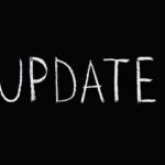 Image of the word update written on a chalkboard