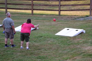 Corn hole, Lucy Ballew tossing