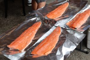Salmon ready for the smoker